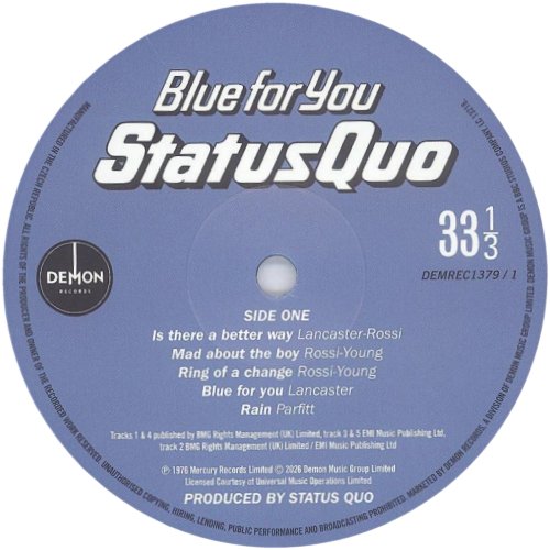 BLUE FOR YOU (2026 REISSUE) Disc 1 Side A