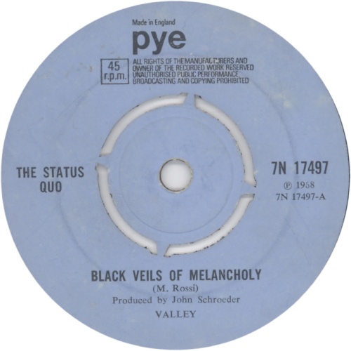 BLACK VEILS OF MELANCHOLY Standard issue 1: Push-out centre (all blue label) Side A