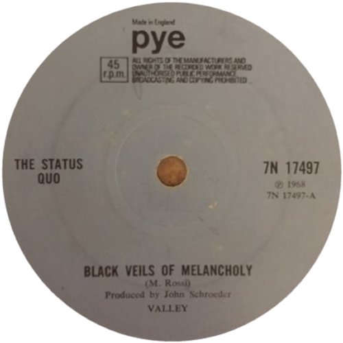 BLACK VEILS OF MELANCHOLY Standard issue 2: Solid centre (all blue label) Side A