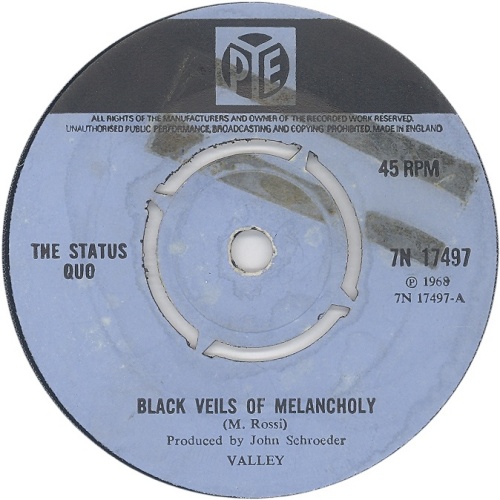 BLACK VEILS OF MELANCHOLY Standard issue 3: Push-out centre (Blue label with Black band) Side A