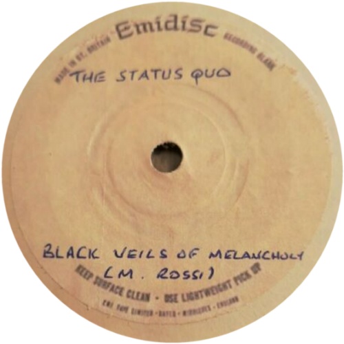 BLACK VEILS OF MELANCHOLY Promo 3: White Label with acetate sticker stuck on Label