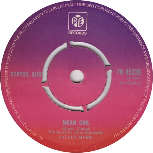 MEAN GIRL Red/Purple Reissue - Push Out Centre Side A