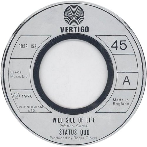 WILD SIDE OF LIFE Jukebox Copy: Silver Injection with large dinked centre Side A