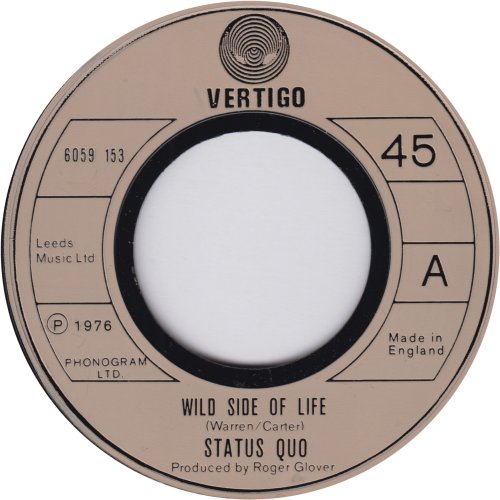 WILD SIDE OF LIFE Jukebox Copy: Beige Injection with large dinked centre Side A
