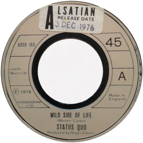 WILD SIDE OF LIFE Promo: Beige Label (with Sticker) and large centre Side A