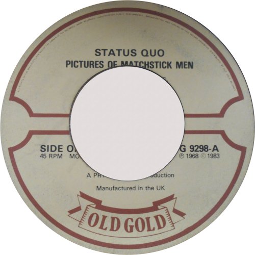 PICTURES OF MATCHSTICK MEN (Old Gold Reissue) Cream Label Side A