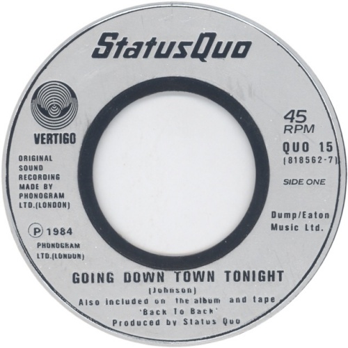 GOING DOWN TOWN TONIGHT Jukebox Issue 1: First issue Side A