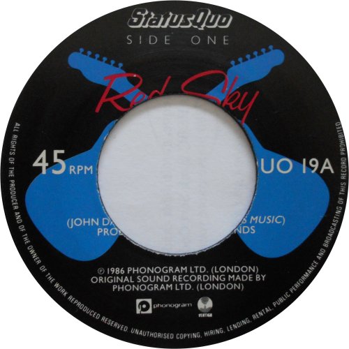 RED SKY Jukebox Copy with large dinked centre (Paper) Side A