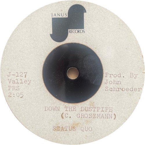 DOWN THE DUSTPIPE Acetate Label